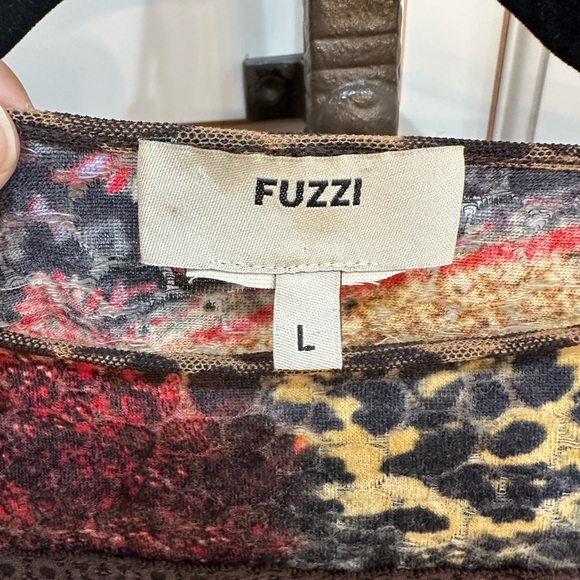 FUZZI Jean Paul Gaultier Floral Animal Print Mesh Long Sleeve Lace Trim (T3) - Picture 2 of 3